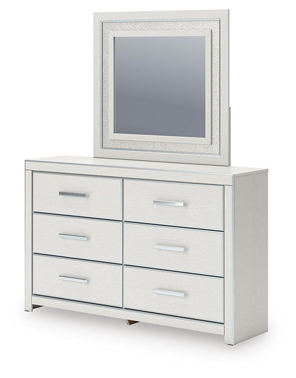 Zuraleus Queen Upholstered Panel Platform Storage Bed, Dresser, Mirror and Nightstand