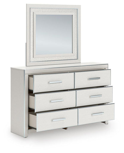 Zuraleus Queen Upholstered Panel Platform Storage Bed, Dresser, Mirror and Nightstand