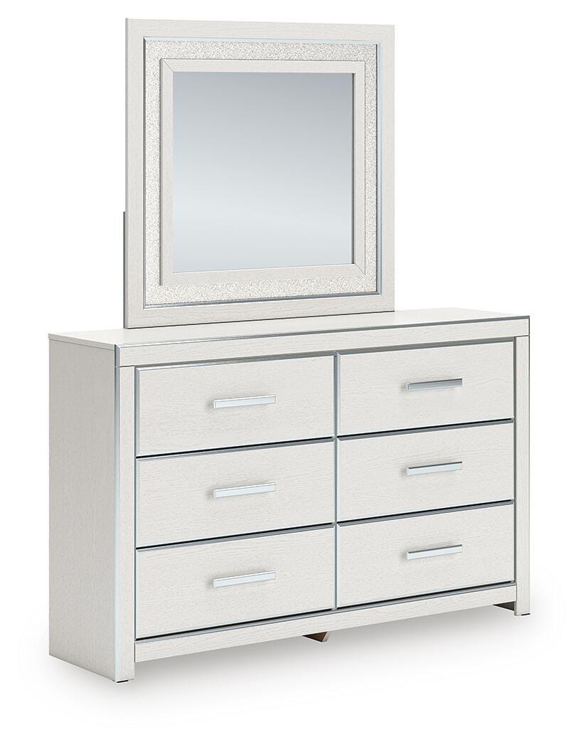 Zuraleus Queen Upholstered Panel Platform Storage Bed, Dresser, Mirror and Nightstand