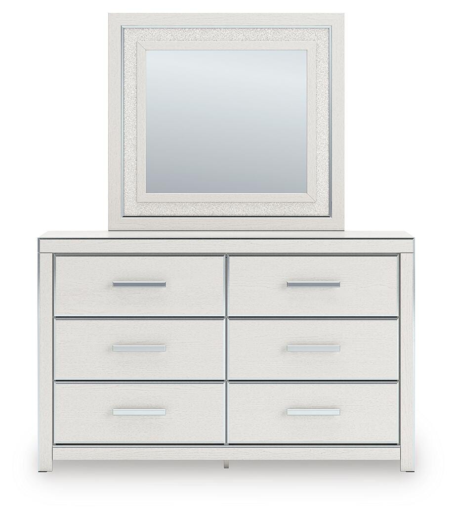 Zuraleus Queen Upholstered Panel Platform Storage Bed, Dresser, Mirror and Nightstand