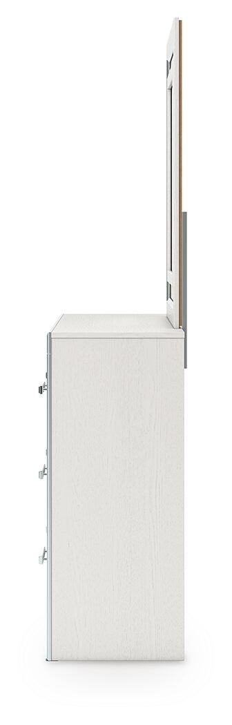 Zuraleus Queen Upholstered Panel Platform Storage Bed, Dresser, Mirror and Nightstand