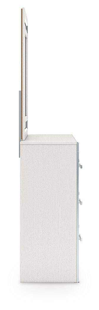 Zuraleus Queen Upholstered Panel Platform Storage Bed, Dresser, Mirror and Nightstand