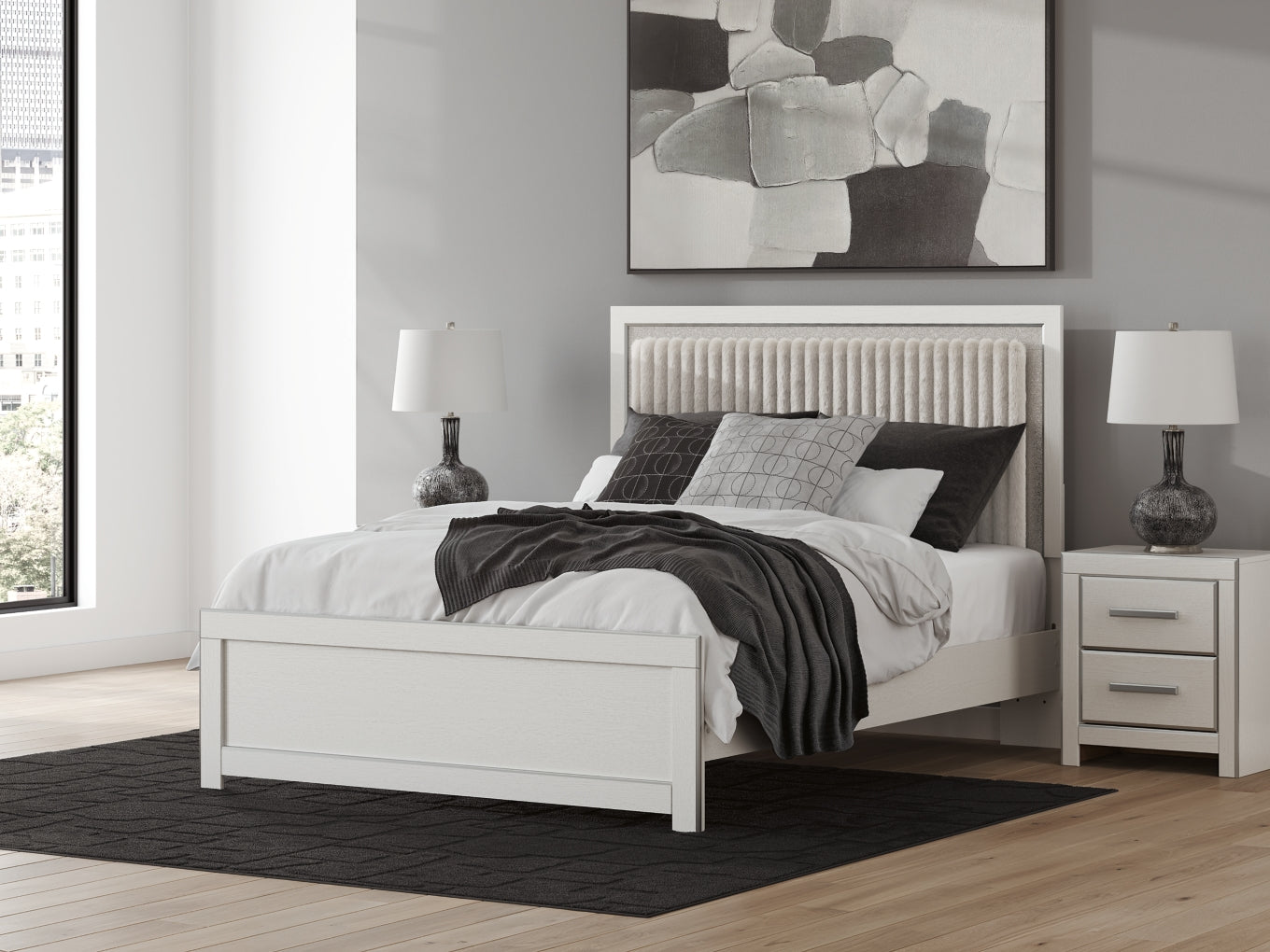 Birmonton Queen Upholstered Panel Platform Bed