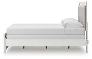 Zuraleus Queen Upholstered Panel Bed, Dresser, Mirror and Nightstand