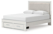 Birmonton Queen Upholstered Panel Platform Storage Bed