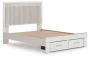 Zuraleus Queen Upholstered Panel Platform Storage Bed, Dresser, Mirror and Nightstand