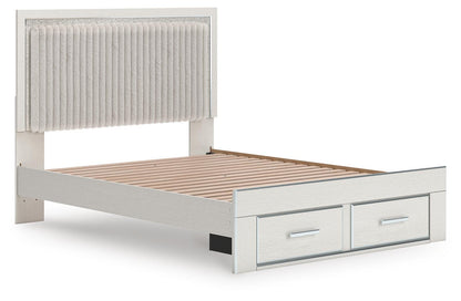 Zuraleus Queen Upholstered Panel Platform Storage Bed, Dresser, Mirror and Nightstand