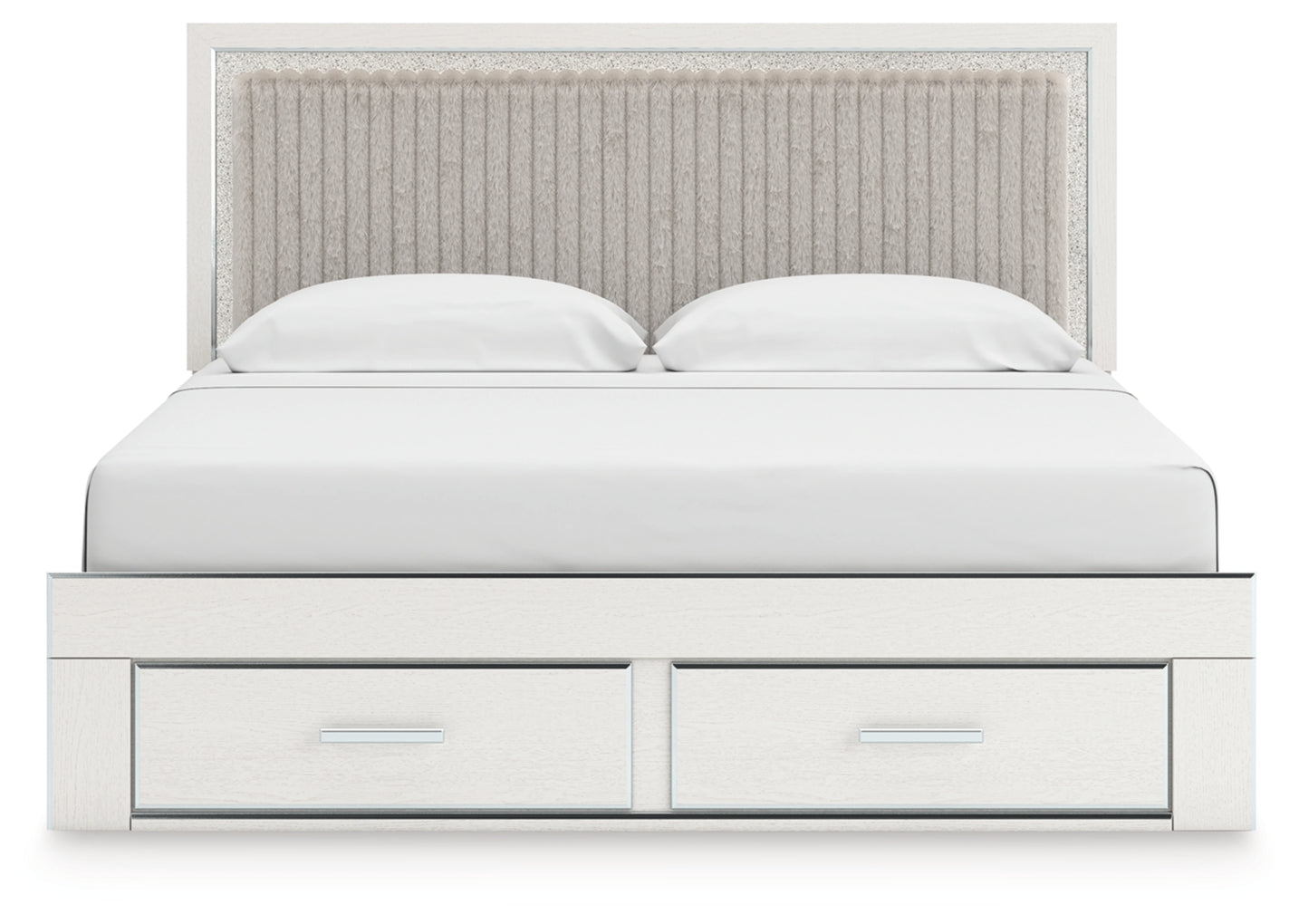 Birmonton King Upholstered Panel Platform Storage Bed