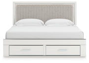 Birmonton King Upholstered Panel Platform Storage Bed