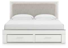 Birmonton King Upholstered Panel Platform Storage Bed