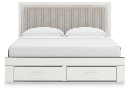 Birmonton King Upholstered Panel Platform Storage Bed