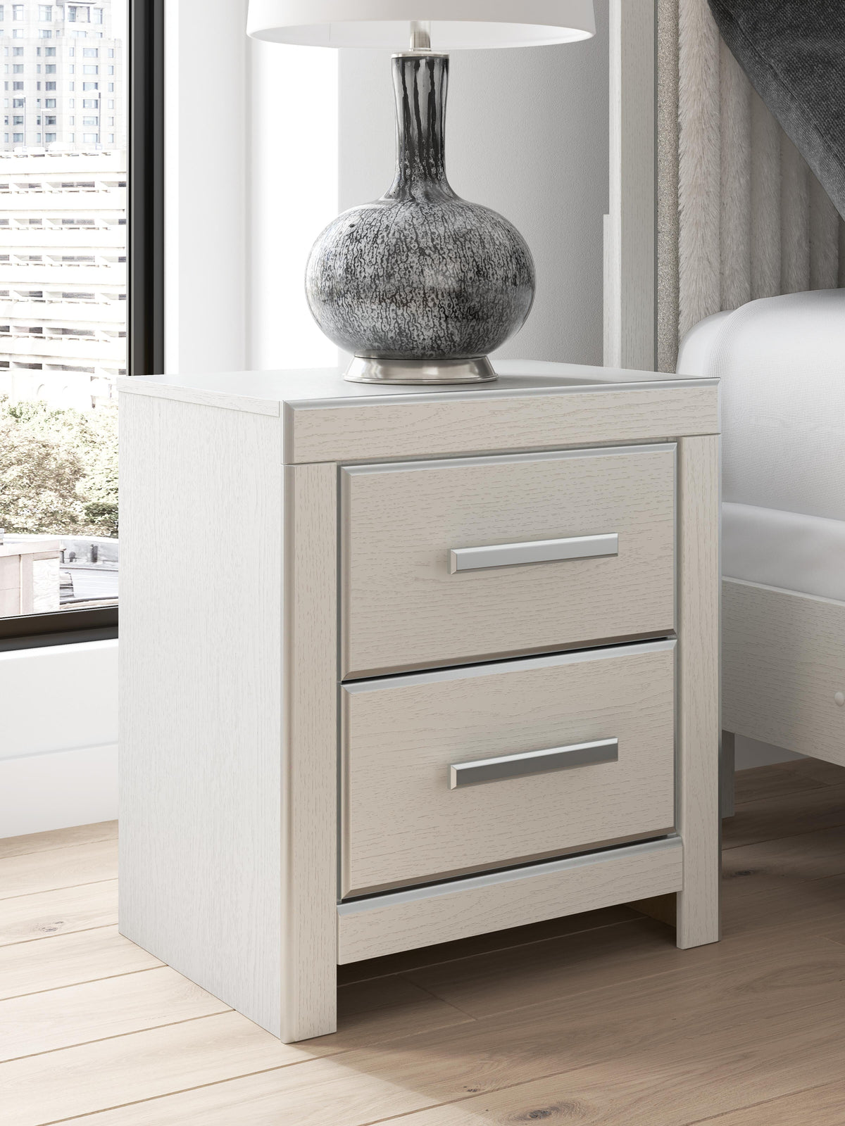 Zuraleus Queen Upholstered Panel Platform Storage Bed, Dresser, Mirror and Nightstand