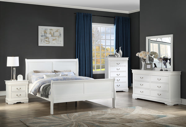 Louis Philip Dresser Mirror White