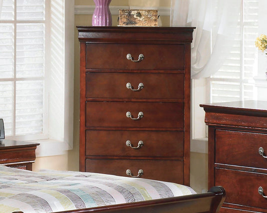 Alisdair Twin Sleigh Bed with Mirrored Dresser, Chest and Nightstand