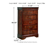 Alisdair Twin Sleigh Bed with Mirrored Dresser and Chest