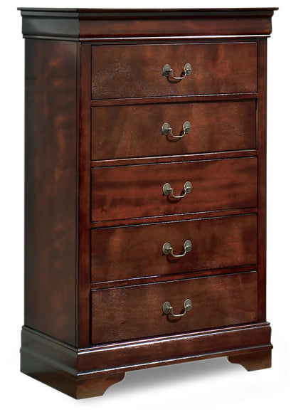 Alisdair Twin Sleigh Bed with Mirrored Dresser, Chest and Nightstand