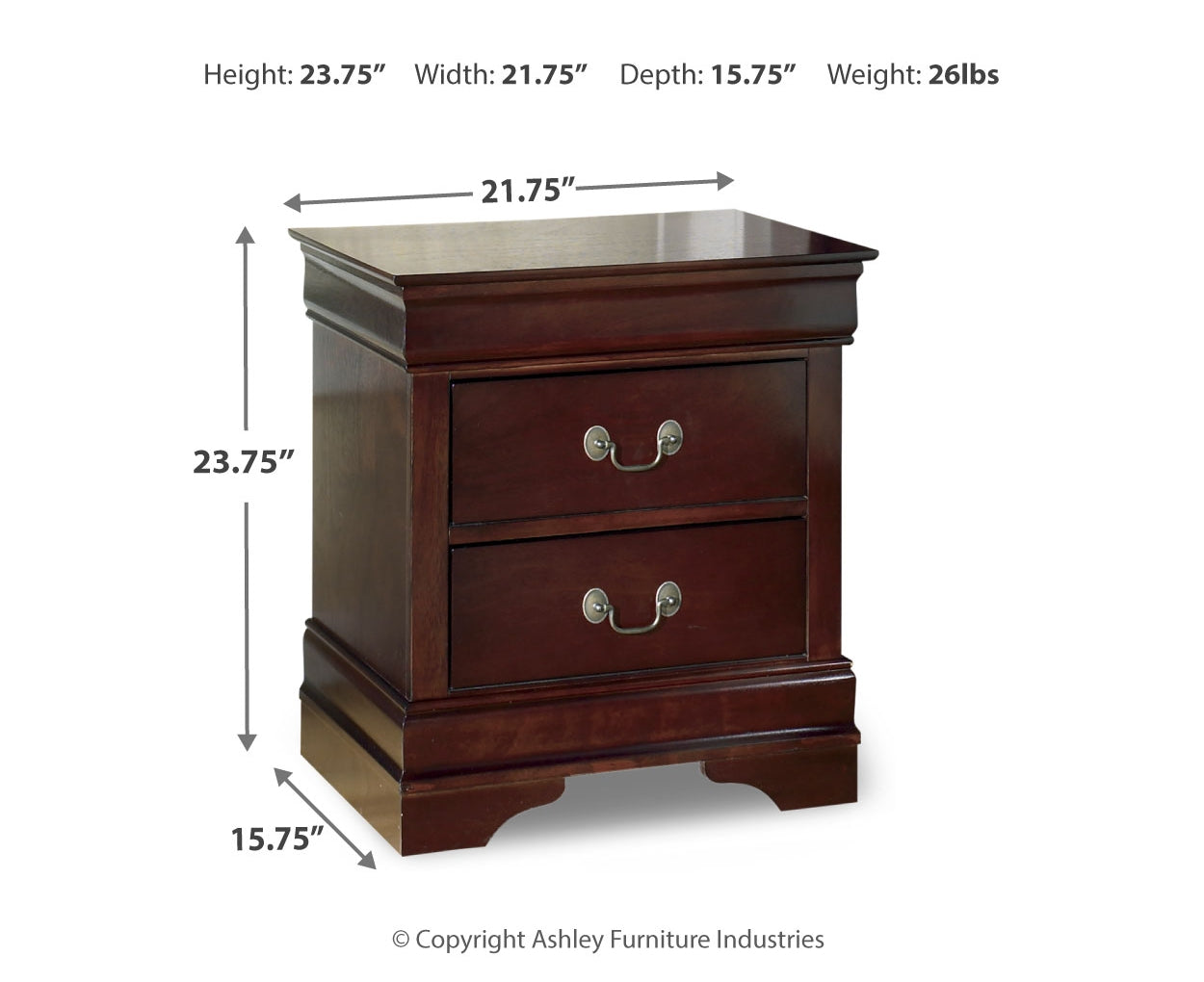 Alisdair Two Drawer Night Stand