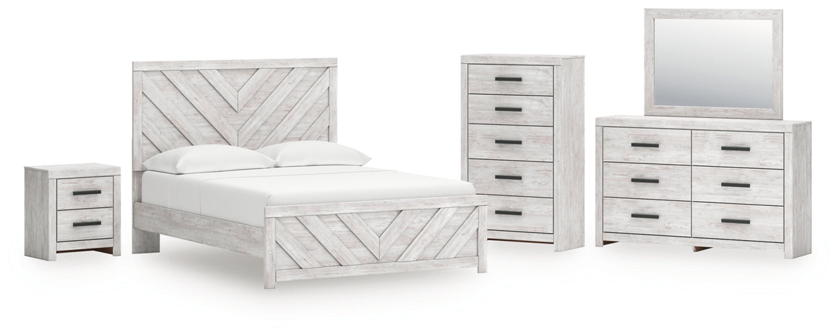 Cayboni Queen Panel Bed, Dresser, Mirror, Chest and Nightstand