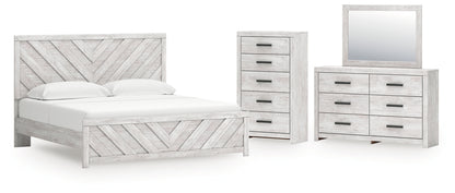 Cayboni King Panel Bed, Dresser, Mirror and Chest