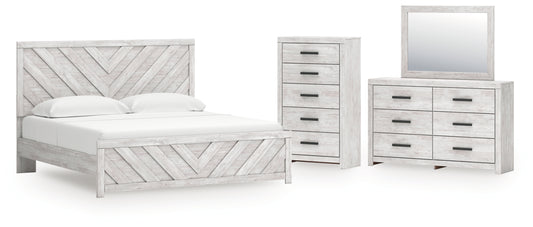 Cayboni King Panel Bed, Dresser, Mirror and Chest