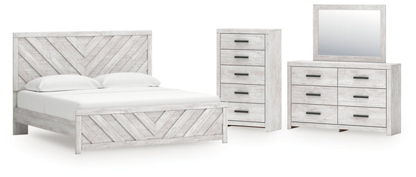 Cayboni King Panel Bed, Dresser, Mirror and Chest