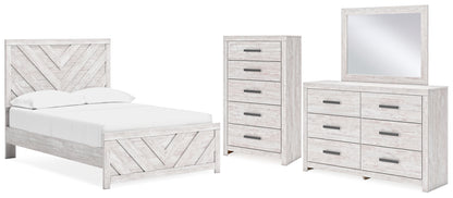 Cayboni Full Panel Bed, Dresser, Mirror and Chest