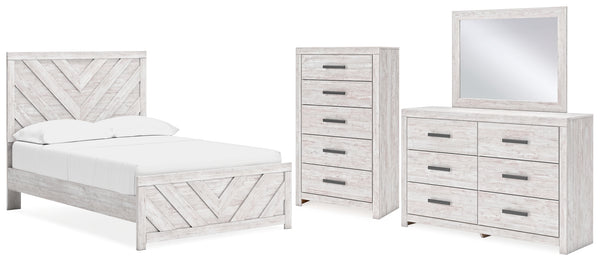 Cayboni Full Panel Bed, Dresser, Mirror and Chest