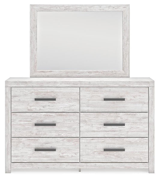 Cayboni Queen Panel Bed with Mirrored Dresser and Nightstand