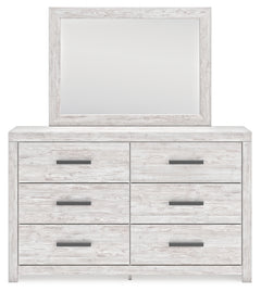 Cayboni Queen Panel Bed with Mirrored Dresser and Nightstand