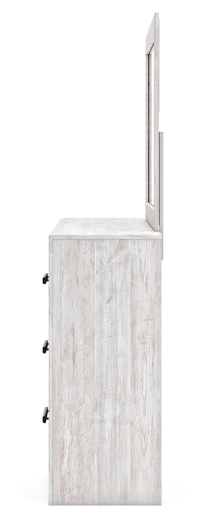 Cayboni Full Panel Bed with Mirrored Dresser and Nightstand