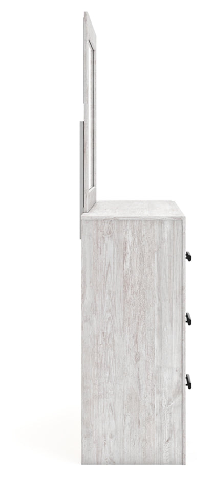 Cayboni Full Panel Bed with Mirrored Dresser and Nightstand