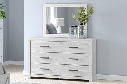 Cayboni Queen Panel Bed with Mirrored Dresser