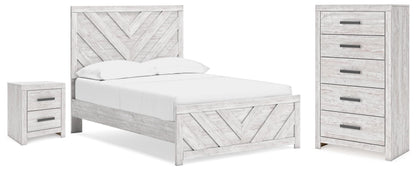 Cayboni Full Panel Bed, Chest and Nightstand