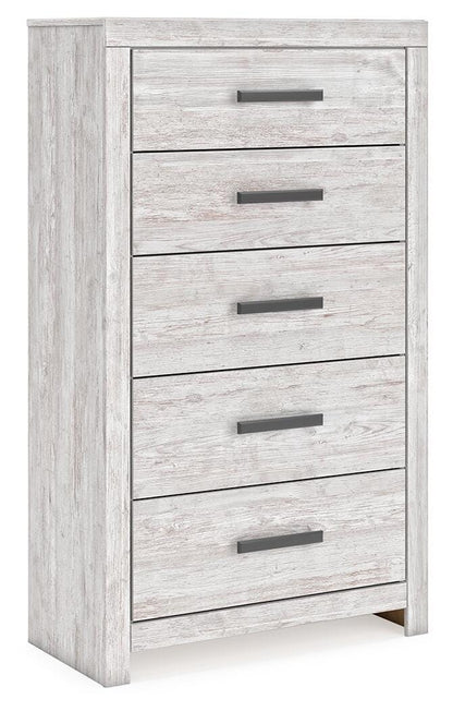 Cayboni King Panel Bed, Dresser, Mirror, Chest and Nightstand