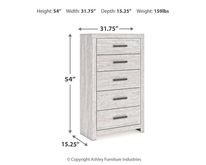 Cayboni King Panel Bed, Dresser, Mirror, Chest and Nightstand