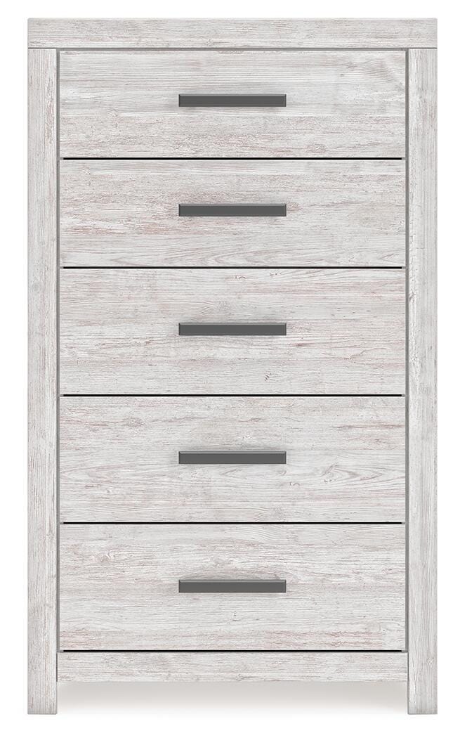 Cayboni King Panel Bed, Dresser, Mirror, Chest and Nightstand