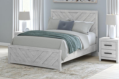 Cayboni Queen Panel Bed with Mirrored Dresser