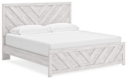 Cayboni King Panel Bed, Dresser, Mirror, Chest and Nightstand