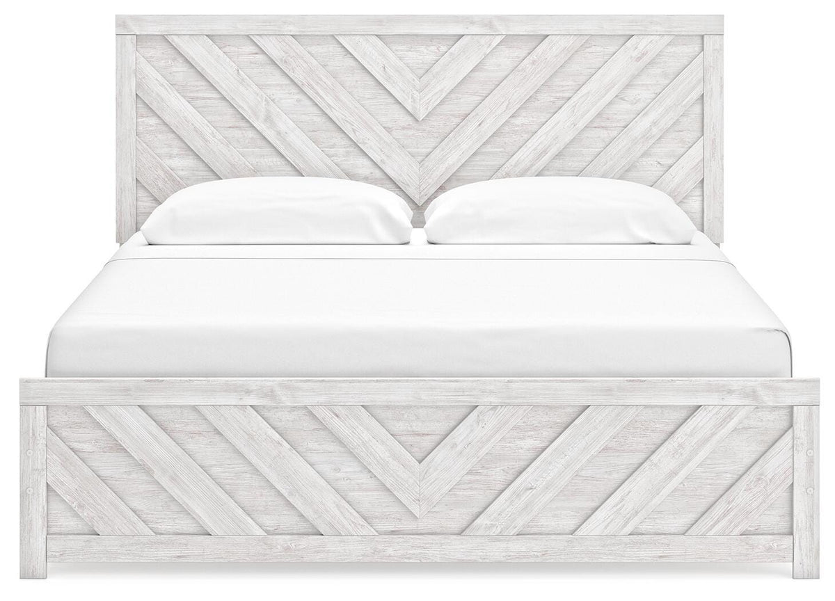 Cayboni King Panel Bed, Dresser, Mirror, Chest and Nightstand