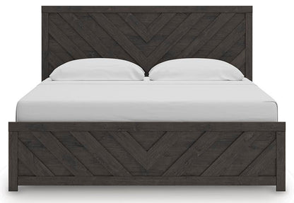 Prendonea King Panel Bed, Dresser, Mirror and Nightstand