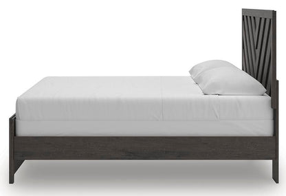 Prendonea King Panel Bed, Dresser, Mirror and Nightstand