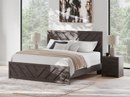 Prendonea King Panel Bed, Dresser, Mirror and Nightstand
