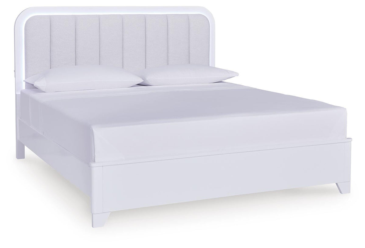 Frostlyn King Upholstered Panel Bed