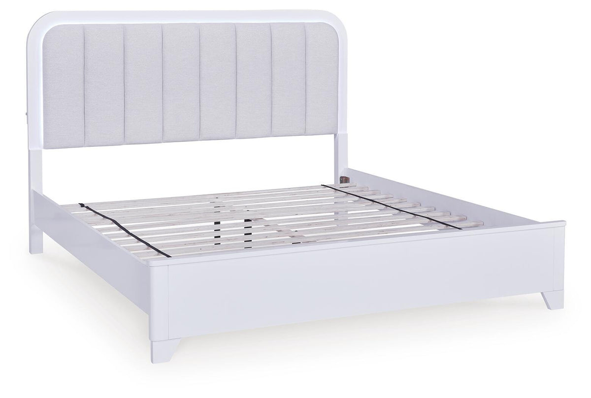 Frostlyn King Upholstered Panel Bed