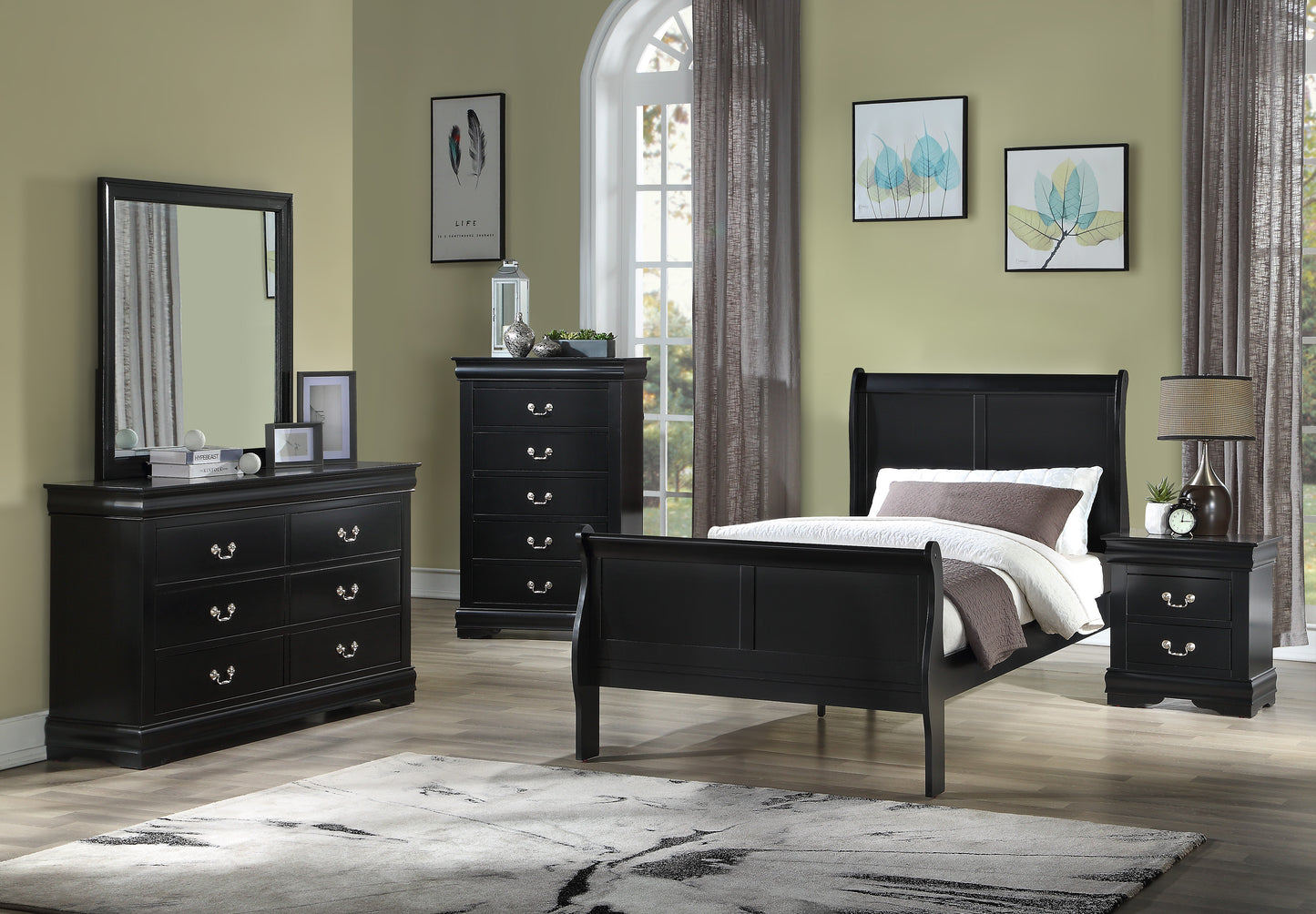 Louis Philip Bed Black