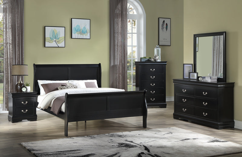 Louis Philip Night Stand Black