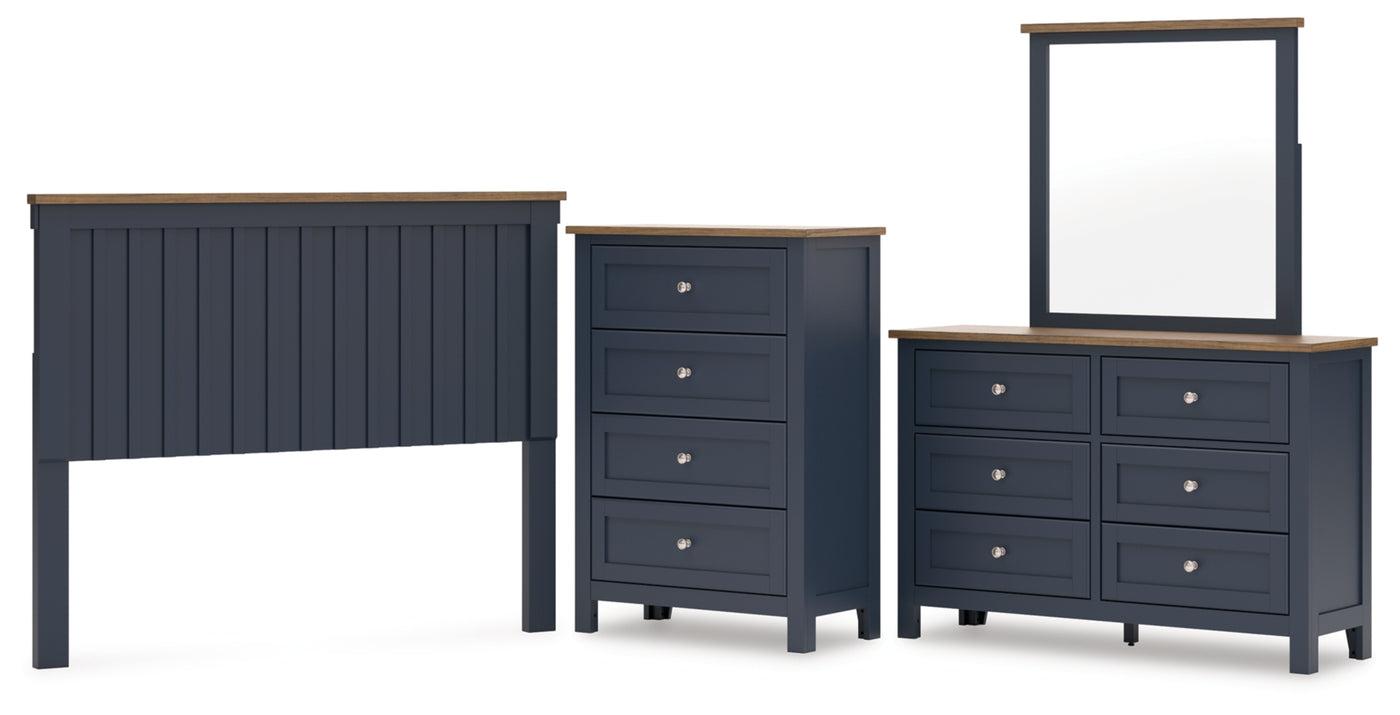 Landocken Queen Panel Headboard, Dresser, Mirror and Chest