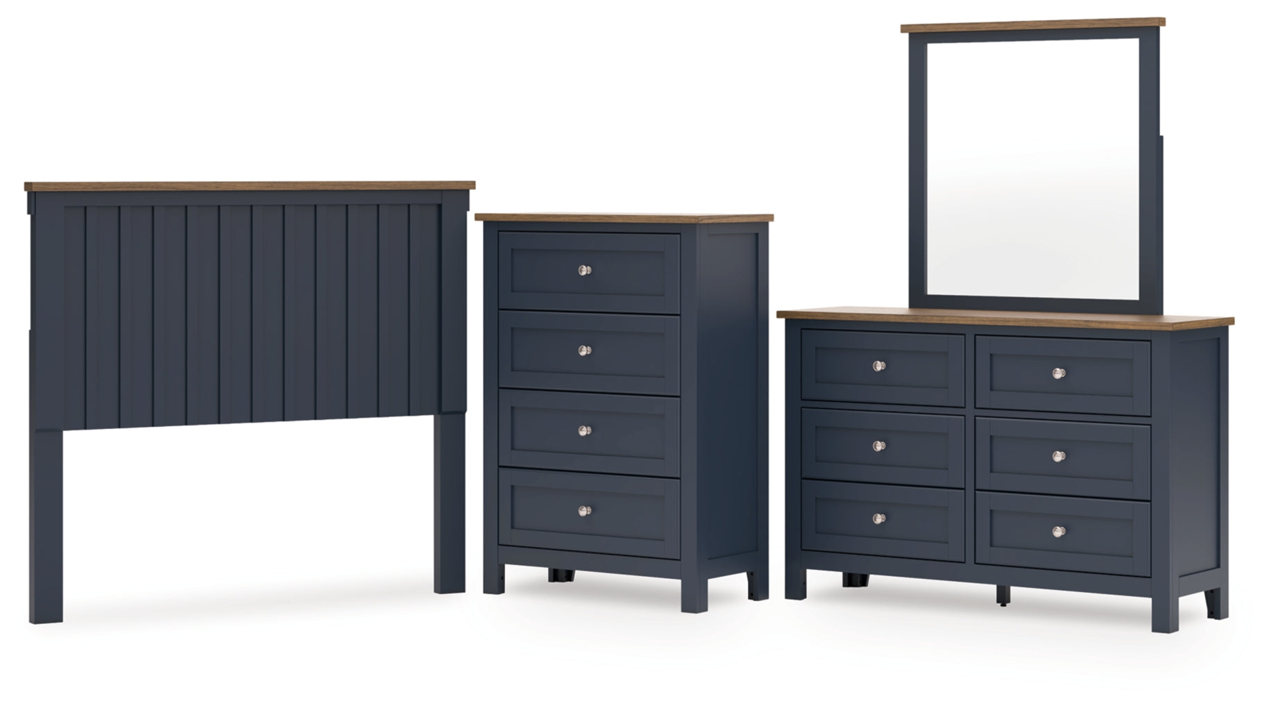 Landocken Full Panel Headboard, Dresser, Mirror and Chest