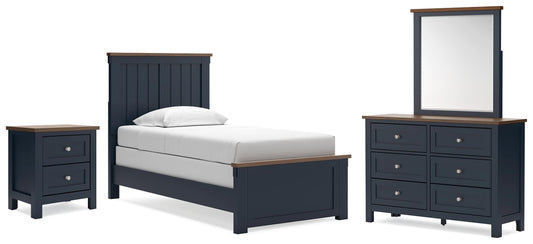 Landocken Twin Panel Bed, Dresser, Mirror and Nightstand