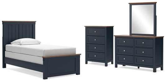 Landocken Twin Panel Bed, Dresser, Mirror and Chest